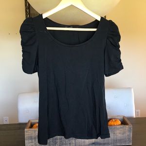 Forever 21 Ruched sleeve scoop neck t shirt